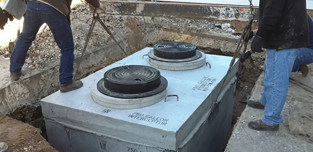 Grease trap installation for a commercial property drainage system in Erie, PA