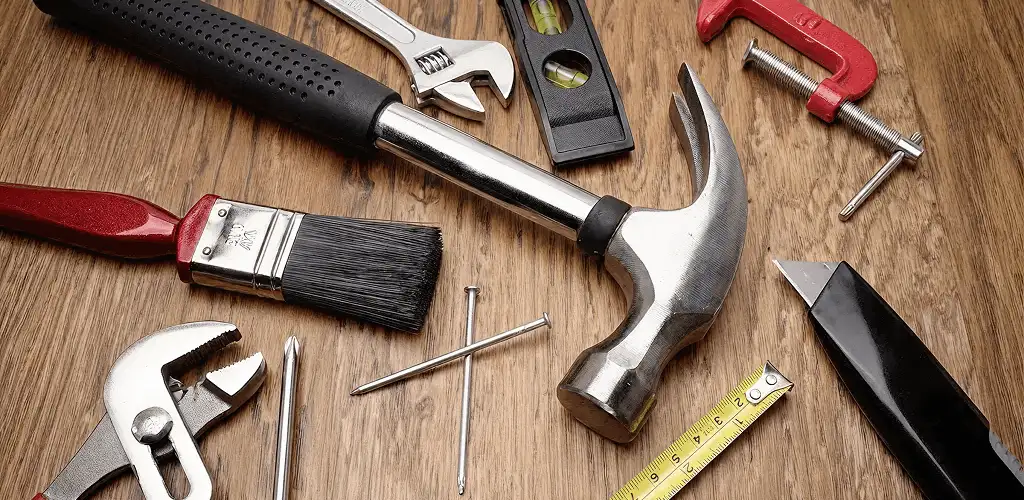 Handyman tools laid out for home repair and maintenance work in Erie, PA